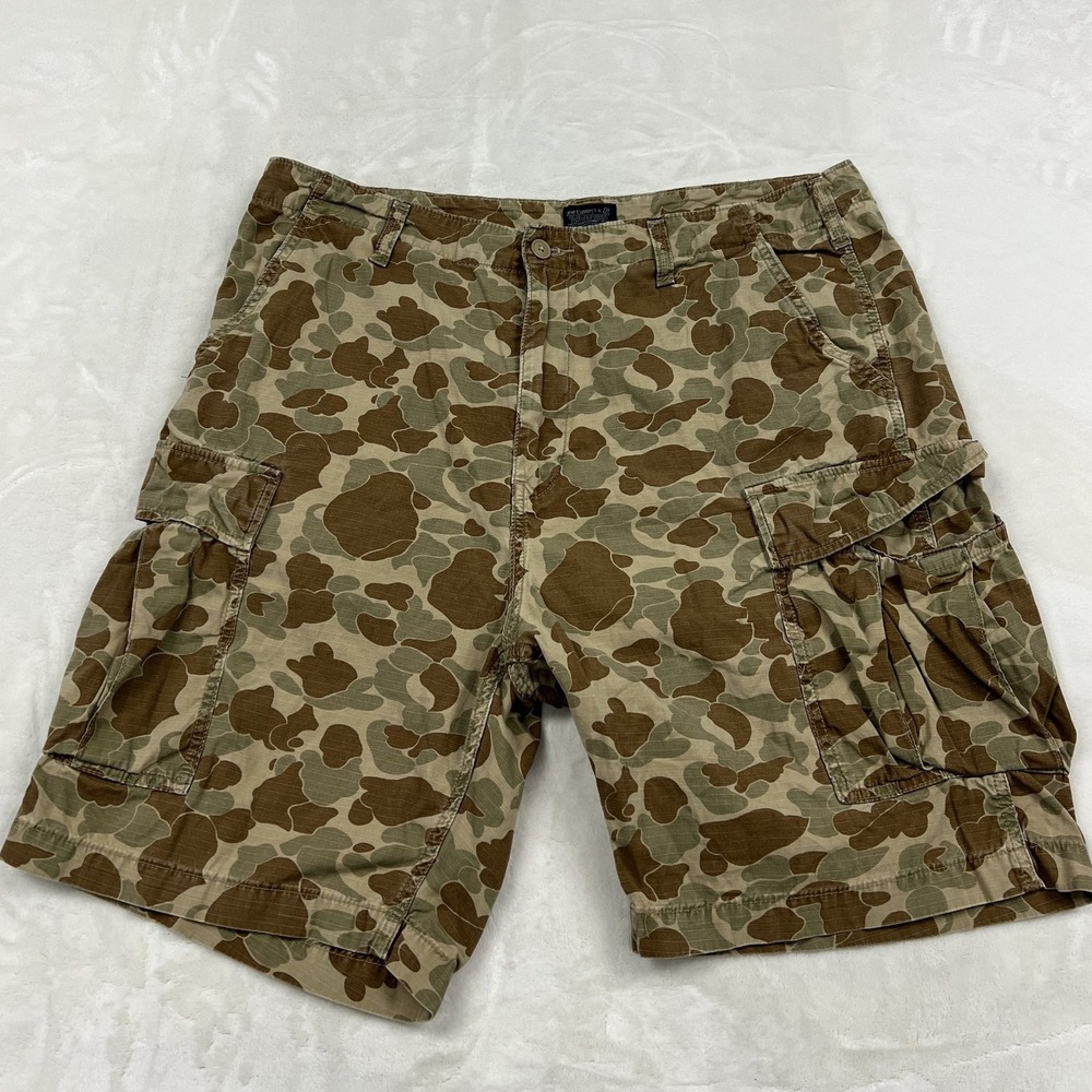 Levi Strauss Cargo Shorts Mens Brown Frog Skin Camo Ripstop Cotton